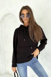 Bluza damska bawełniana z kapturem czarna.