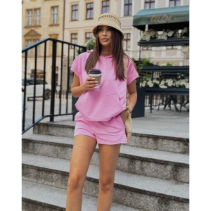 LaBalancia Komplet dresowy damski bluza i spodenki różowy