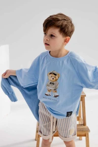 NUNU  bluzka NYC baby blue z misiem 