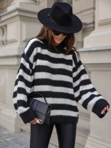 Cocomore sweter w paski Gilbert czarny