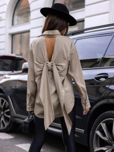 Cocomore koszula damska beż kokarda 