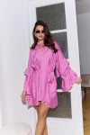 Cocomore sukienka damska różowa -falbaniaste rękawy.