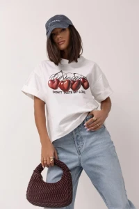 Cocomore T-shirt damski biały cherries 
