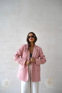 Purpura marynarka damska pastelowy róż