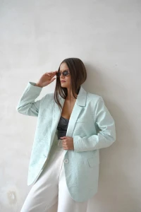 Purpura marynarka damska miętowa polski producent