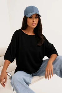 Cocomore sweter damski czarny rękaw 3/4   