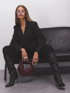 Marynarka krótka czarna w paski Cocomore 