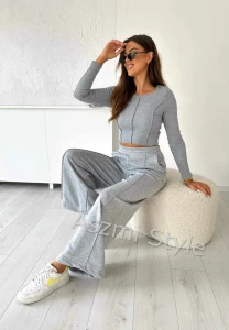 Aszmi Style stylowy  damski komplet dresowy szary
