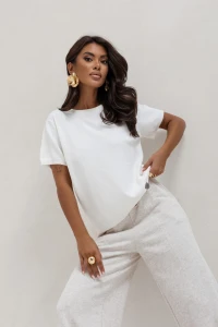 Cocomore bluzka sweterkowa  damska krótki rękaw biała