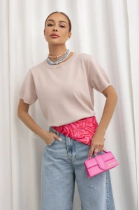 Cocomore bluzka sweterkowa  damska krótki rękaw jasny róż