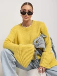 Cocomore sweter damski  żółty rękaw typu dzwonek 