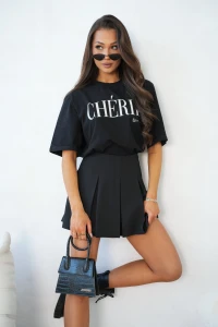 T-shirt damski Cherie czarny-luźny 