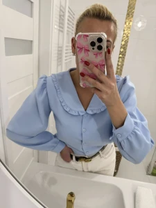 Koszula damska baby blue  z kołnierzykiem wiskoza  