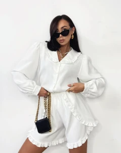 Koszula damska biała   z kołnierzykiem wiskoza    