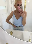 Top damski  baby blue regulowane ramiączka elegancki 
