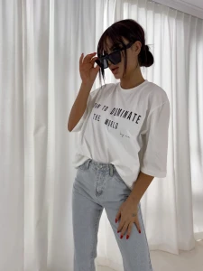 By Me damski T -shirt  dominate biały