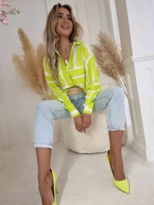 KOSZULA DAMKSKA BY ME OVER -SPRING LIMONKA