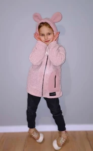 Little star dziecięca kurtka baranek różowa