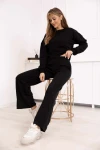 Aszmi  komplet damski dresowy wide leg czarny