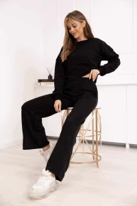 Aszmi  komplet damski dresowy wide leg czarny