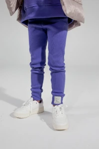 NUNU legginsy dziewczęce prążek lawendowe