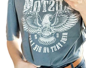 Rockowy T-shirt  dekatyzowany SZARY unisex